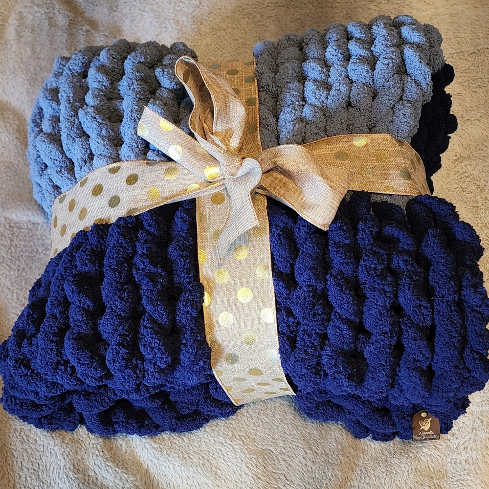 Hand knit blankets
